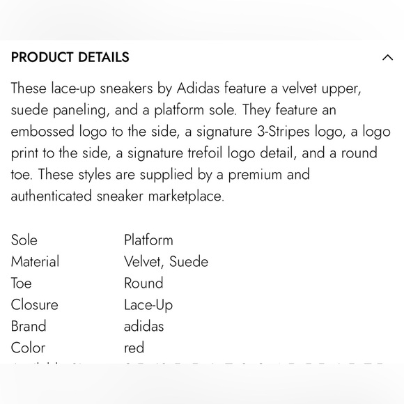 ADIDAS GAZELLE Bold Bright Red/Victory Red Velvet sneakers, Women’s 9.5, NEW! - Picture 13 of 14